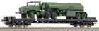 67766 Roco 4 axle Flat car loaded with US Military fuel tanker
